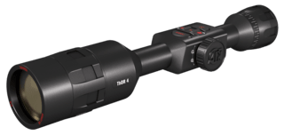 ATN THOR 4 7-28x thermal rifle scope with advanced features such as automatic recoil activated video recording.